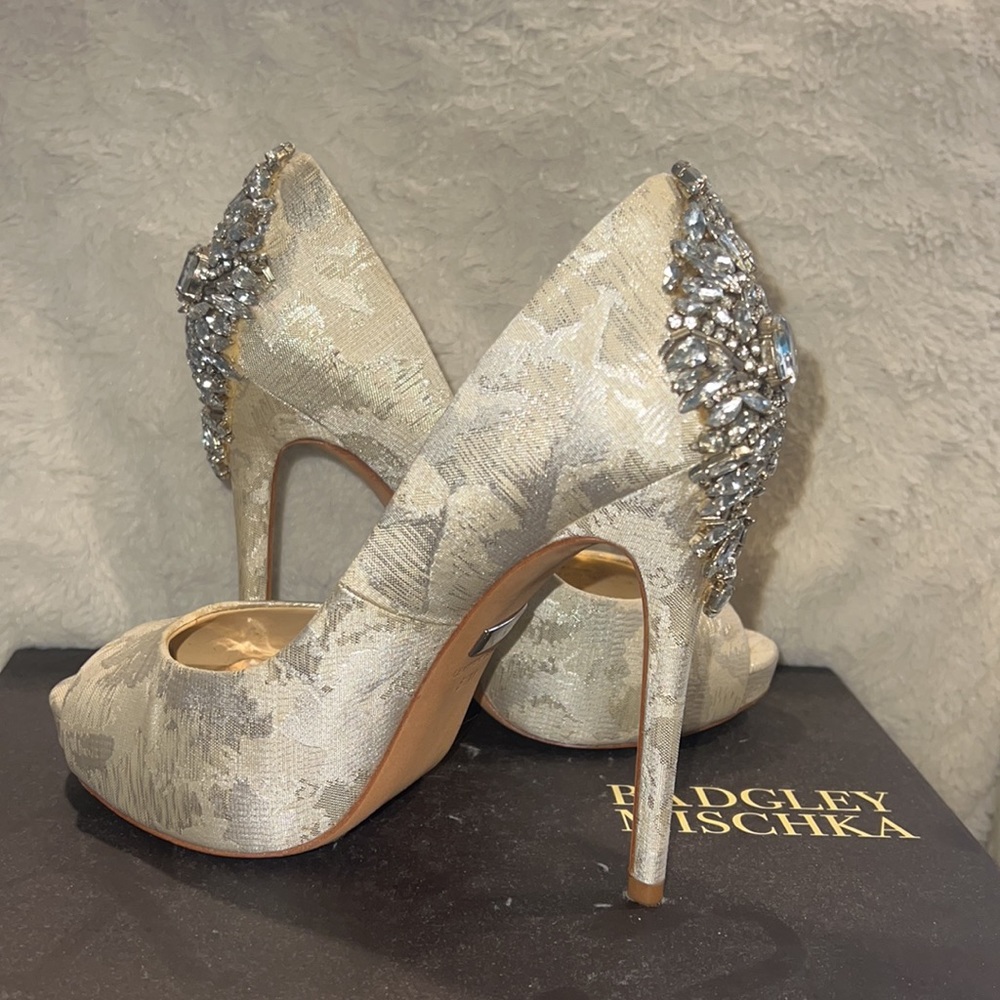 Badgley Mischka Kiara Peep-Toe Evening Pumps